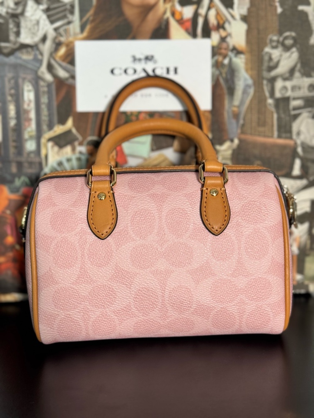 Coach Powder Pink Mini Rowan Sig with Tan Trim - Picture 5 of 7